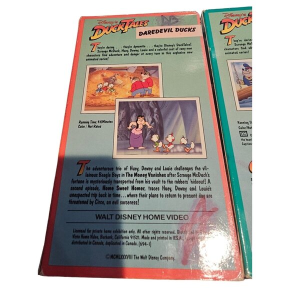 Walt Disney Home Video DuckTales VHS Video Tapes Lot Of 4 UNTESTED Cartoons - Picture 16 of 16